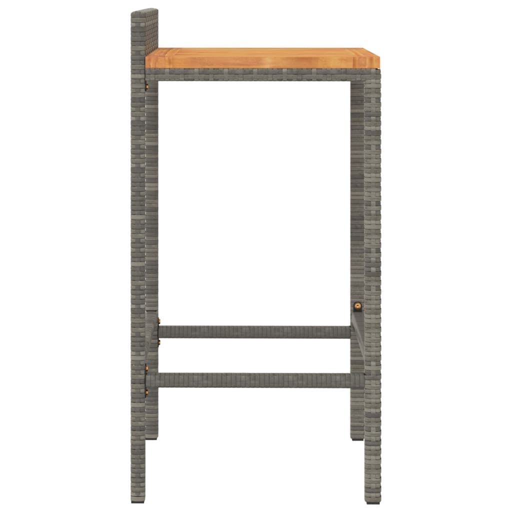 Bar Stools 4 Pcs Poly Rattan And Solid Wood Acacia