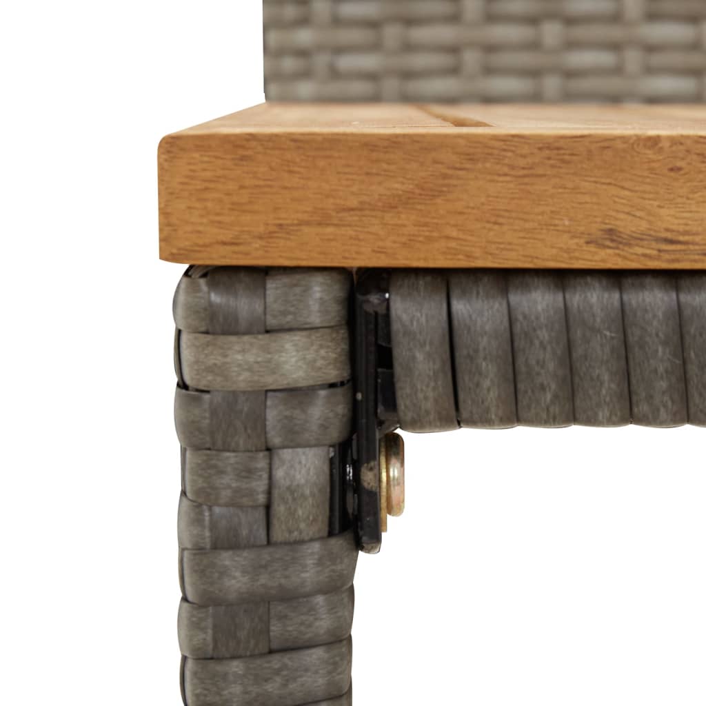 Bar Stools 4 Pcs Poly Rattan And Solid Wood Acacia