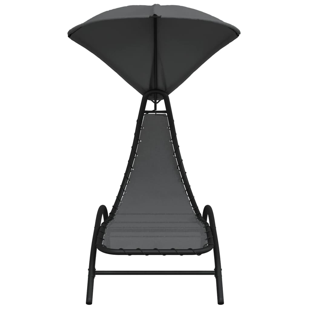 Sun Lounger With Canopy 167X80X195 Cm Fabric&Steel