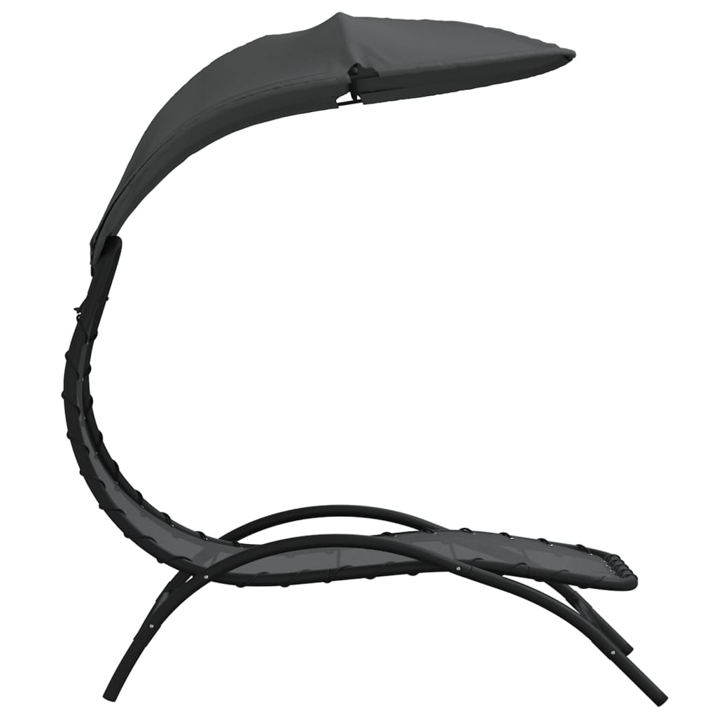 Sun Lounger With Canopy 167X80X195 Cm Fabric&Steel