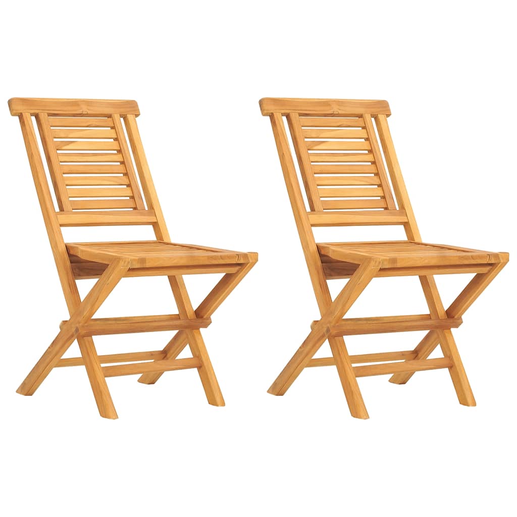 Folding Garden Chairs 2 Pcs 47X63X90 Cm Solid Wood Teak