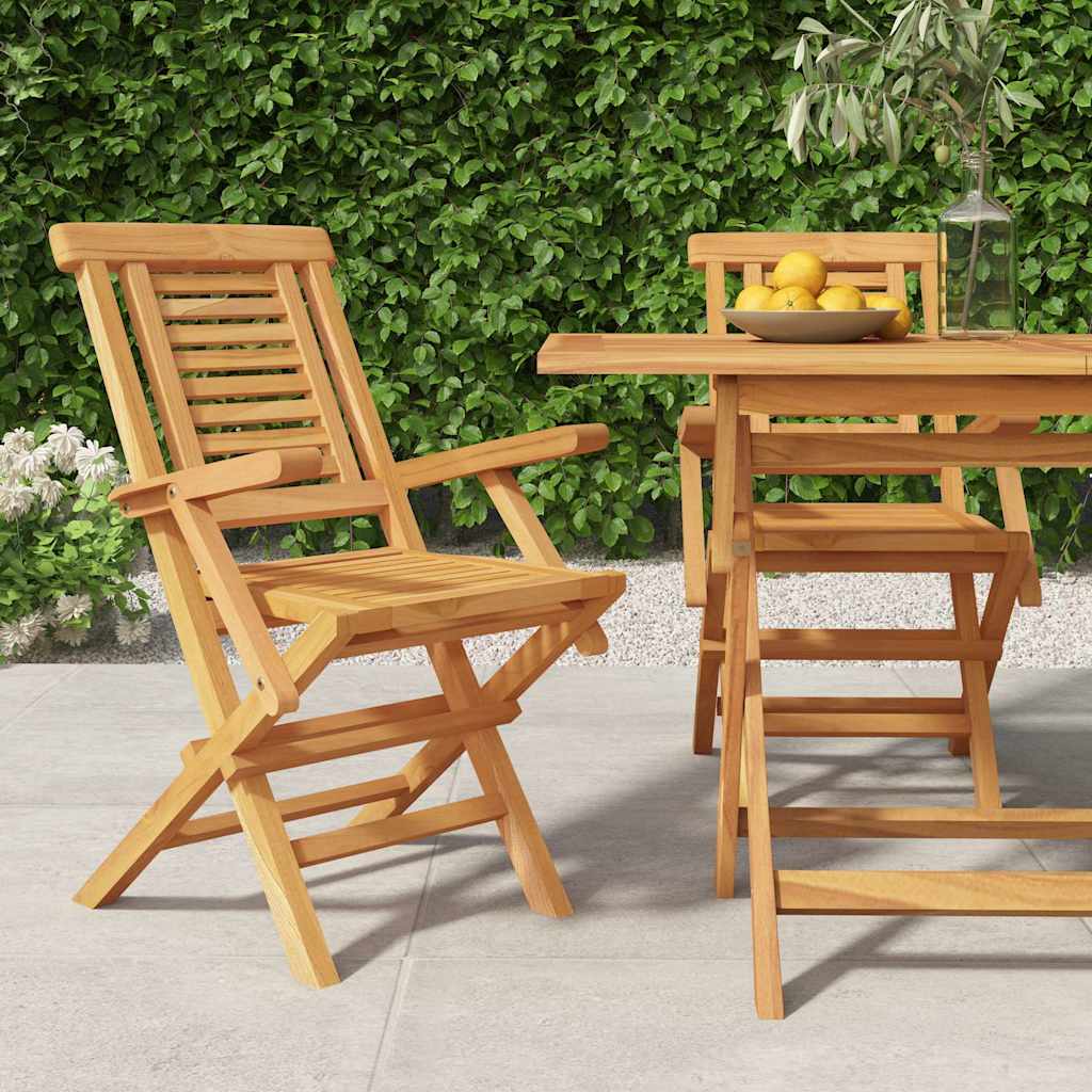 Folding Garden Chairs 2 Pcs 47X63X90 Cm Solid Wood Teak
