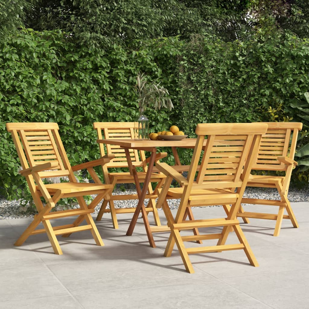 Folding Garden Chairs 2 Pcs 47X63X90 Cm Solid Wood Teak