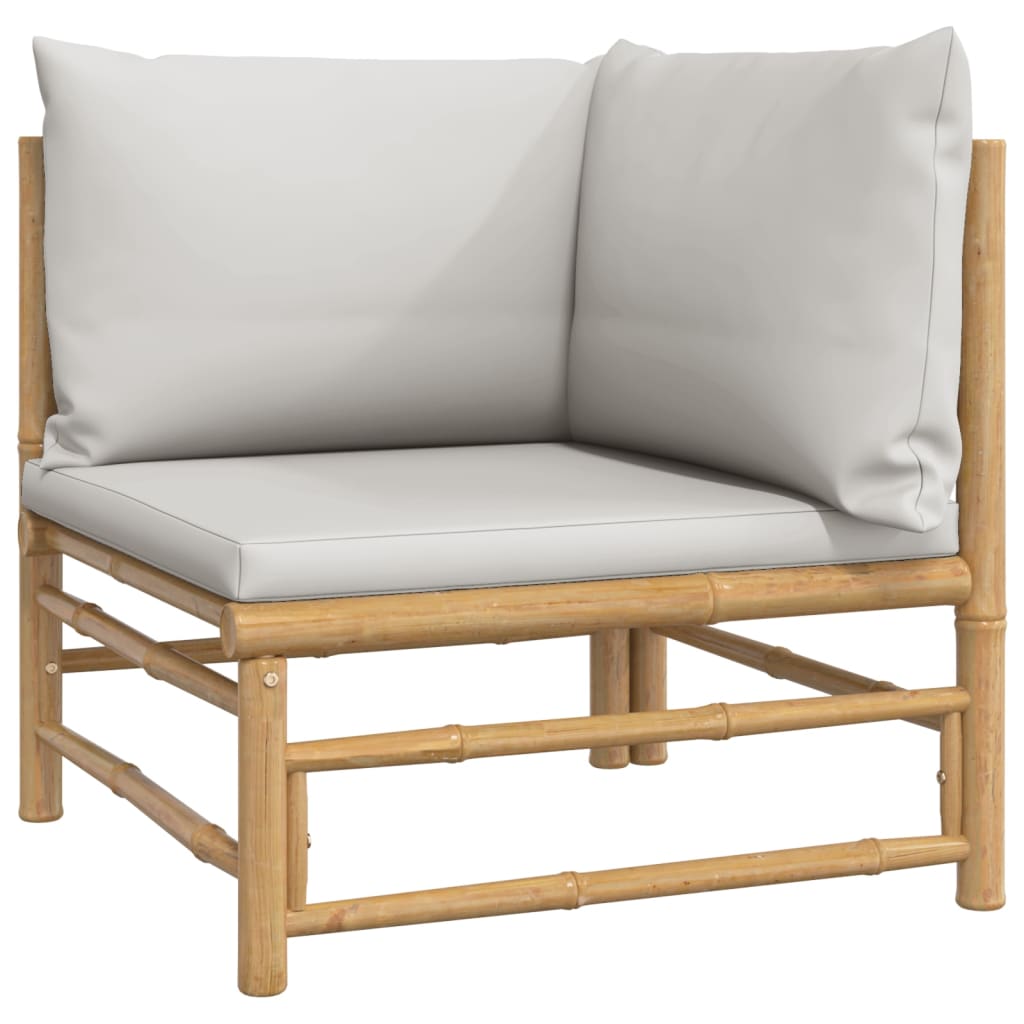 3 Piece Garden Lounge Set With Cushions Bamboo