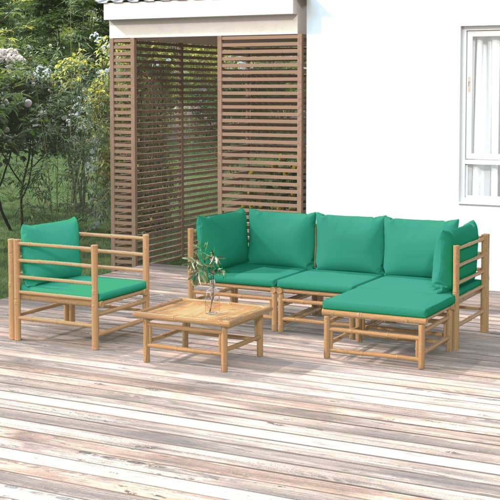 3 Piece Garden Lounge Set With Cushions Bamboo