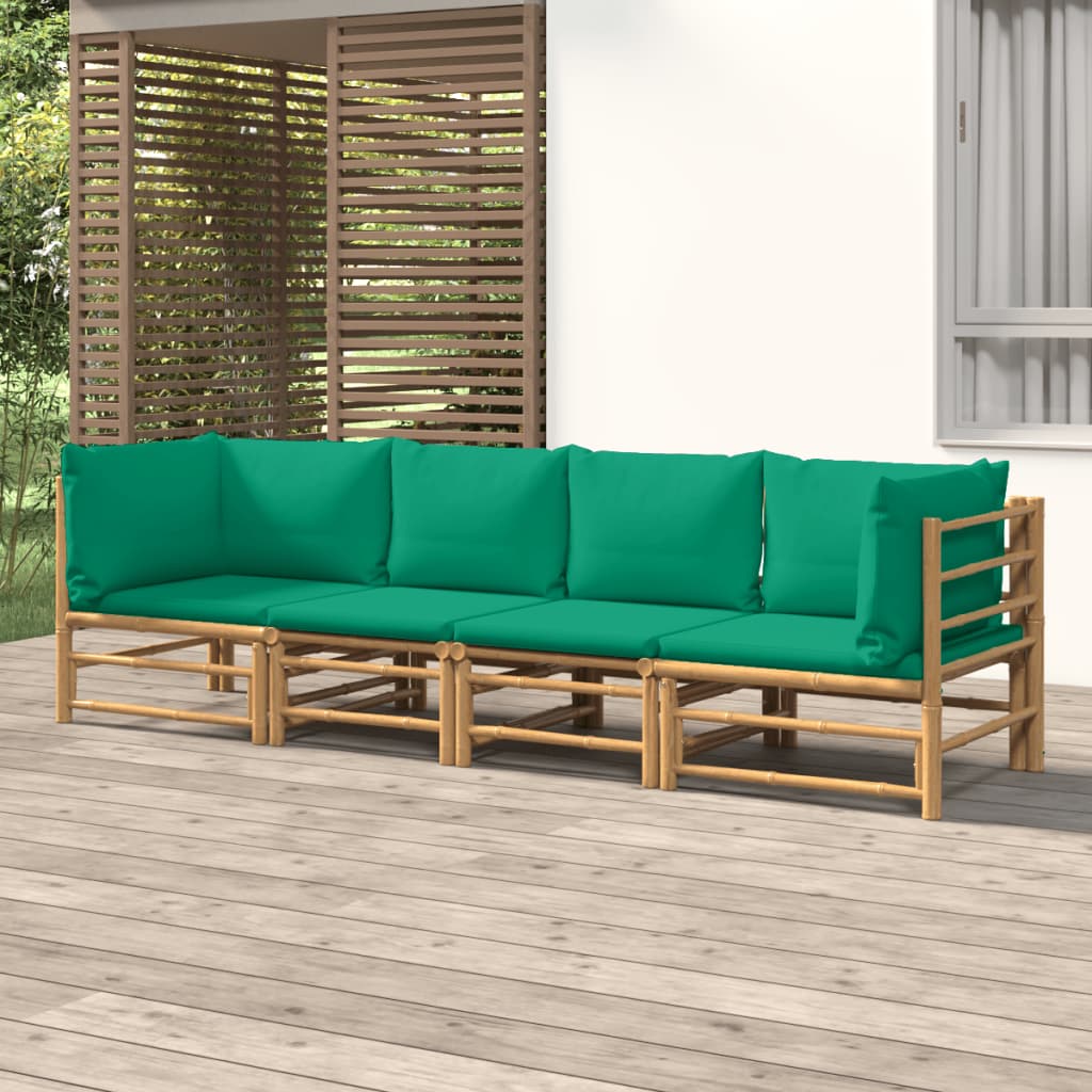 3 Piece Garden Lounge Set With Cushions Bamboo