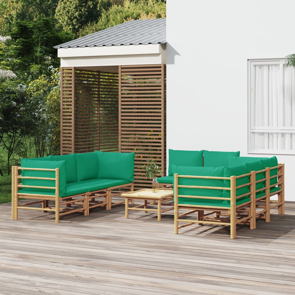 3 Piece Garden Lounge Set With Cushions Bamboo