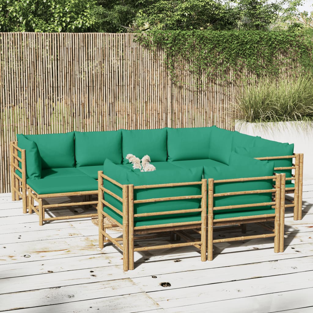 3 Piece Garden Lounge Set With Cushions Bamboo