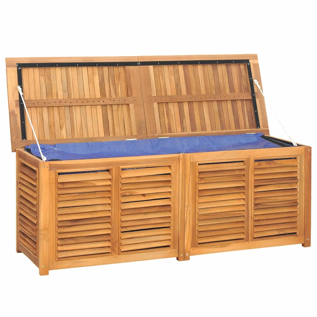 Garden Storage Box With Bag Solid Wood Teak