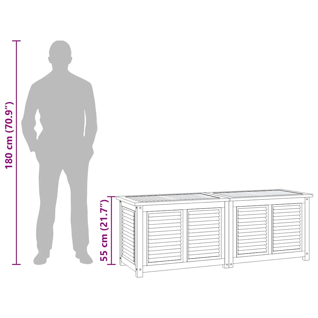 Garden Storage Box With Bag Solid Wood Teak