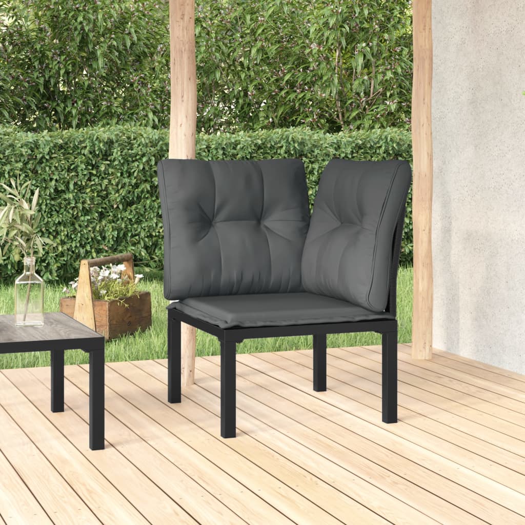 4 Piece Garden Lounge Set Black And Grey Poly Rattan