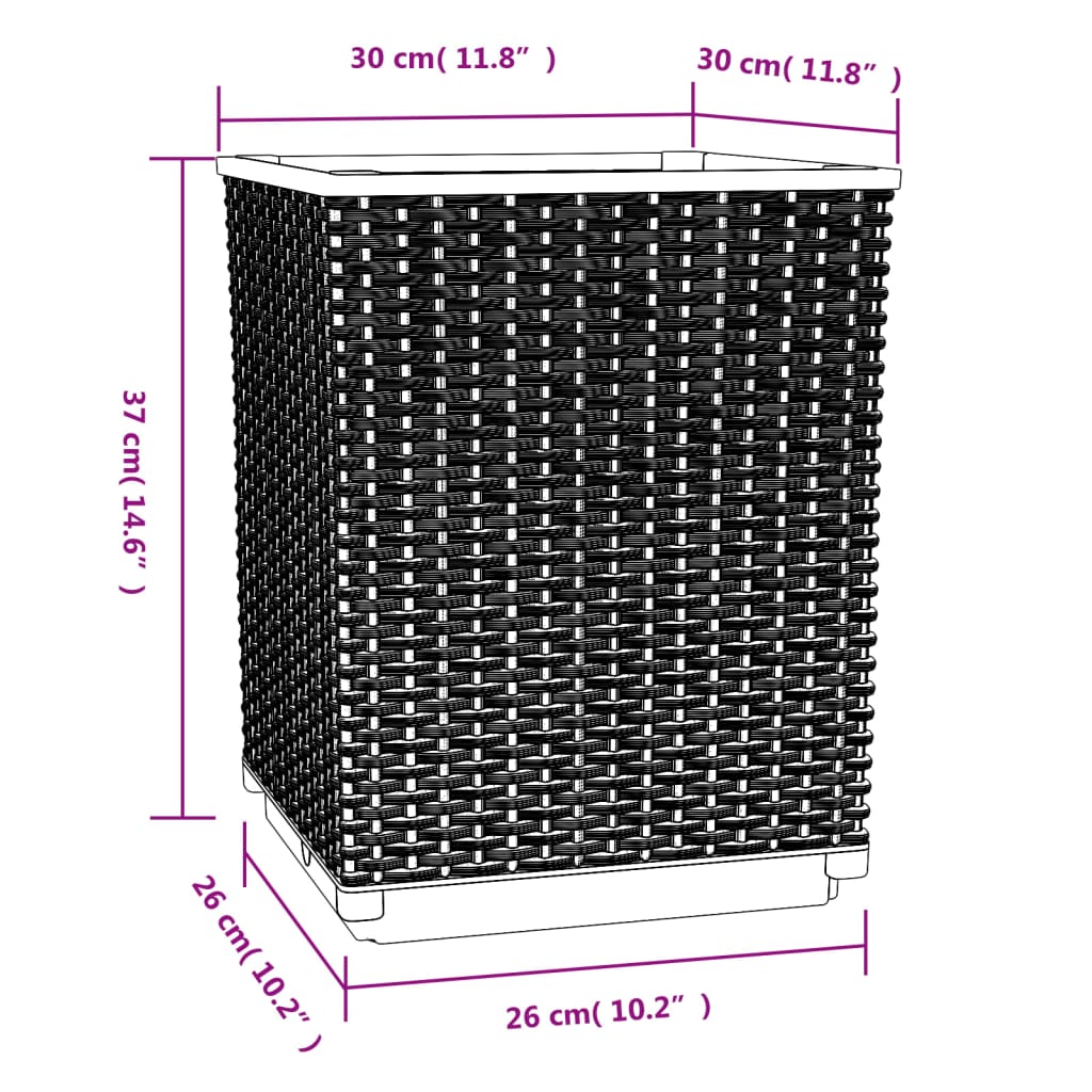 Planters 4 Pcs 30X30X37 Cm Polypropylene