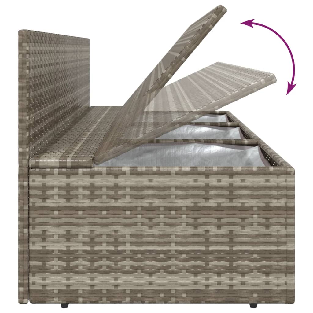 4 Piece Garden Lounge Set With Cushions Grey Poly Rattan
