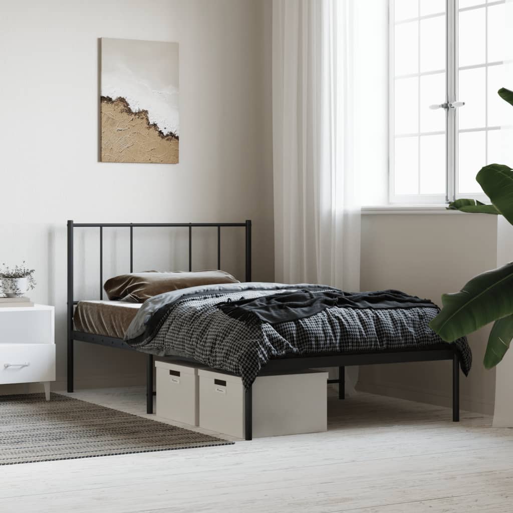 Metal Bed Frame Without Mattress With Footboard
