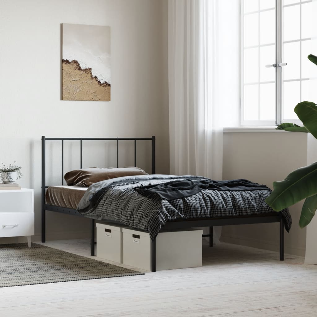 Metal Bed Frame Without Mattress With Footboard