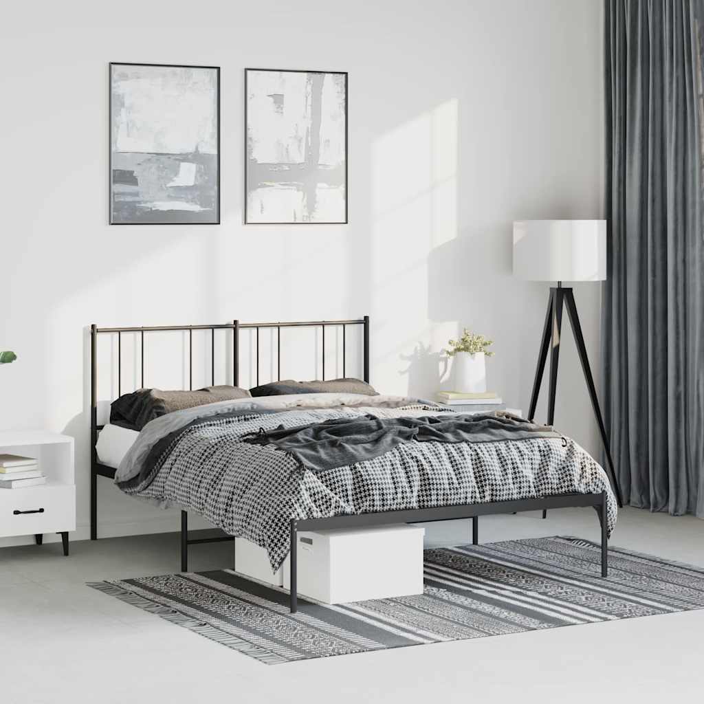 Metal Bed Frame Without Mattress With Footboard