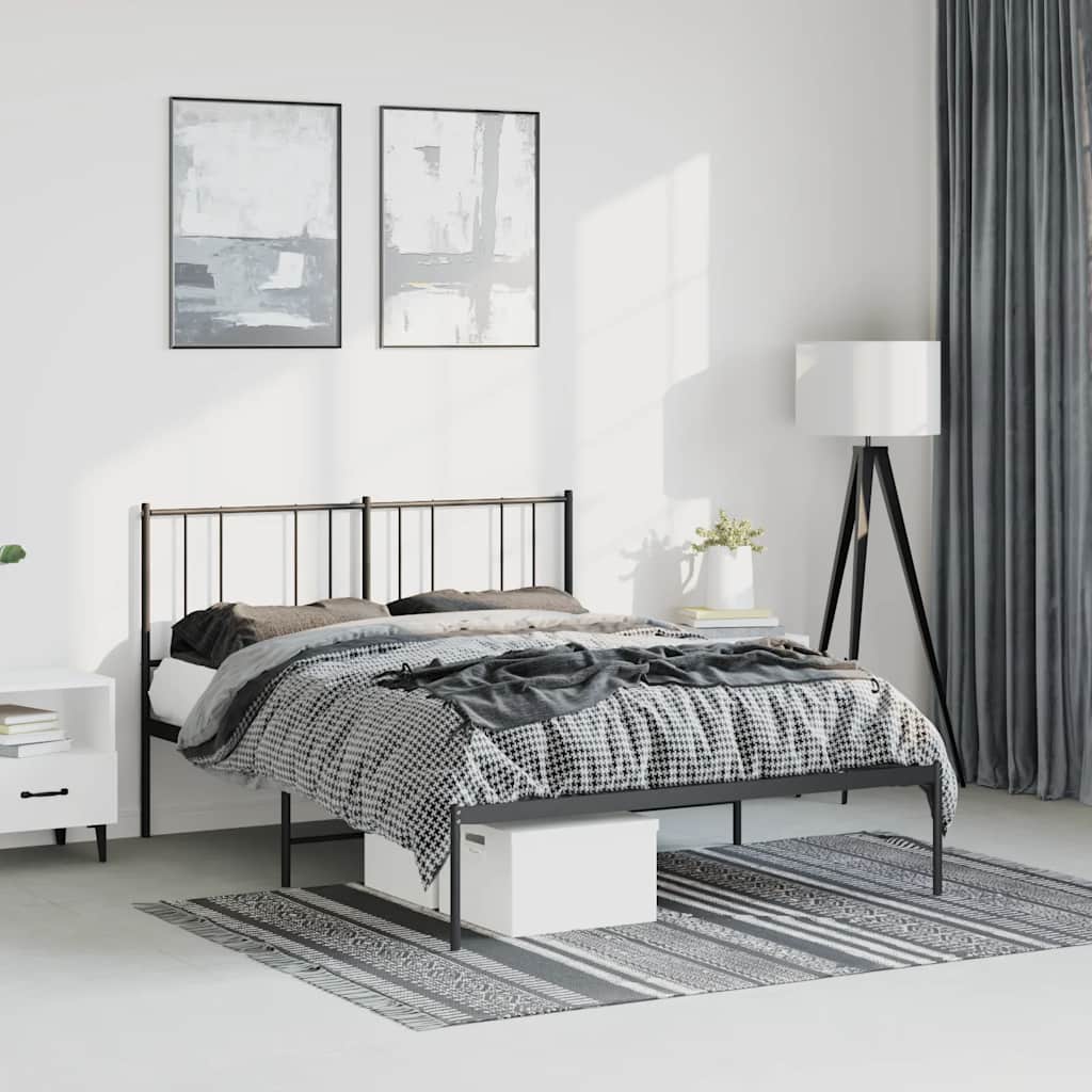 Metal Bed Frame Without Mattress With Footboard