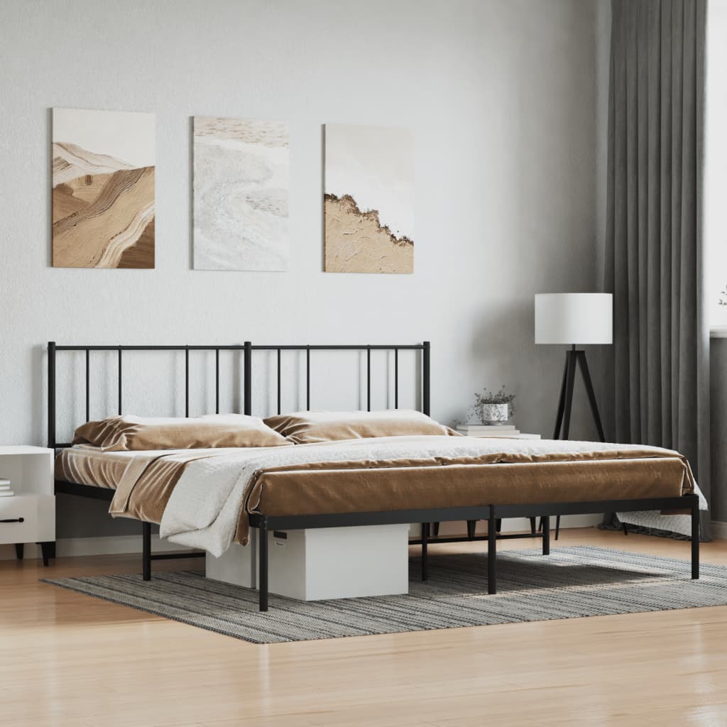 Metal Bed Frame Without Mattress With Footboard