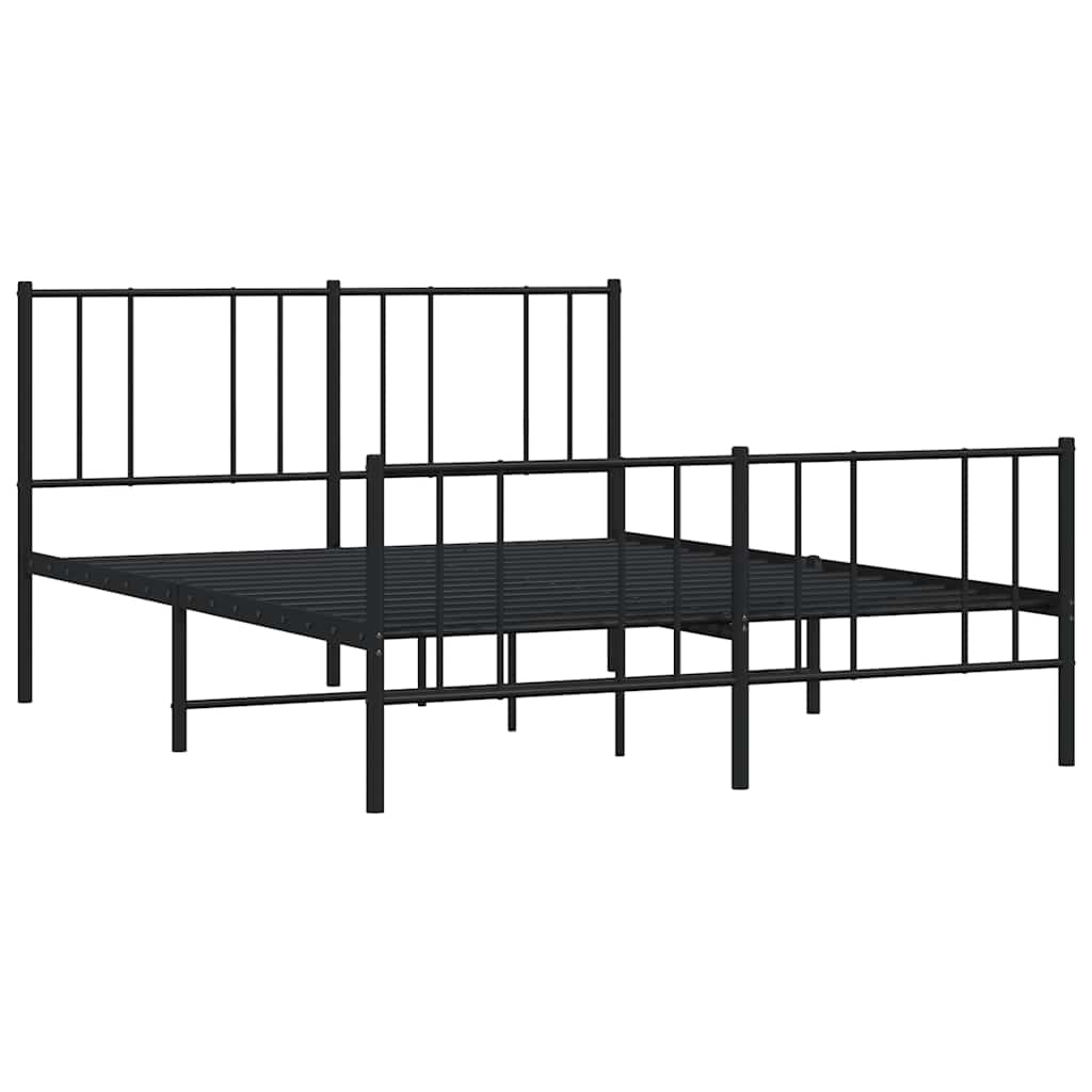 Metal Bed Frame Without Mattress With Footboard