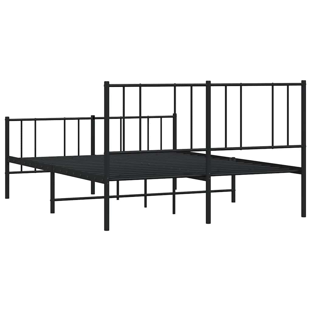 Metal Bed Frame Without Mattress With Footboard