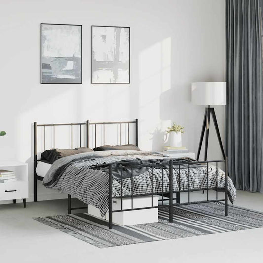 Metal Bed Frame Without Mattress With Footboard