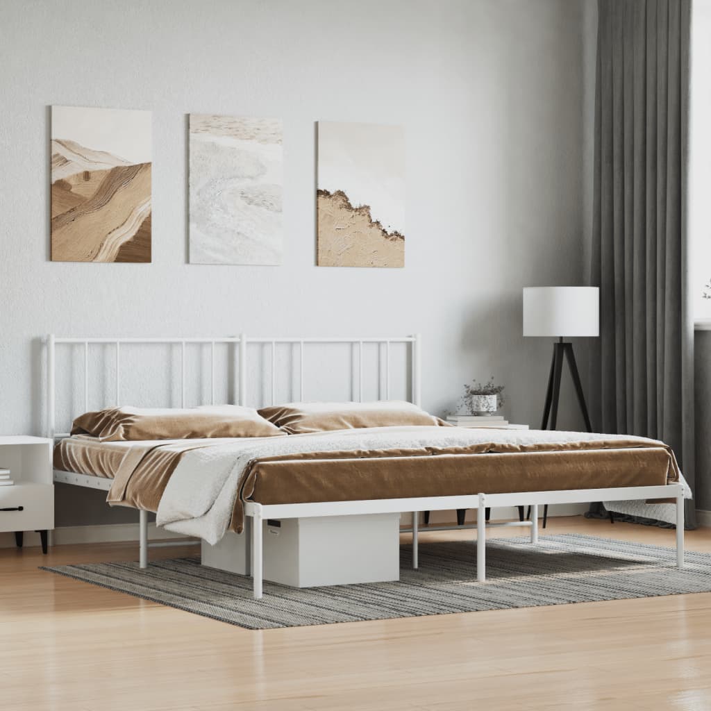 Metal Bed Frame Without Mattress With Footboard