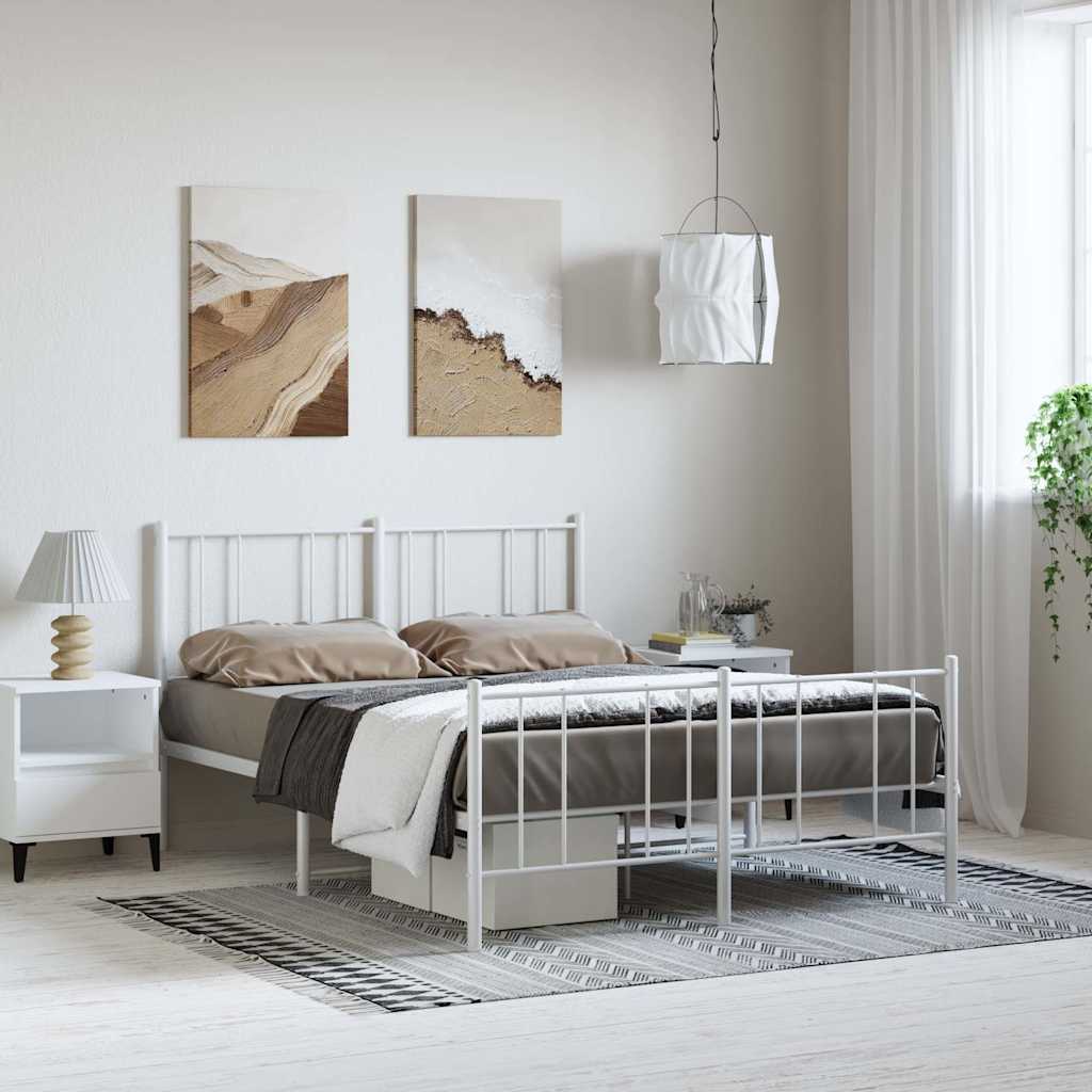 Metal Bed Frame Without Mattress With Footboard