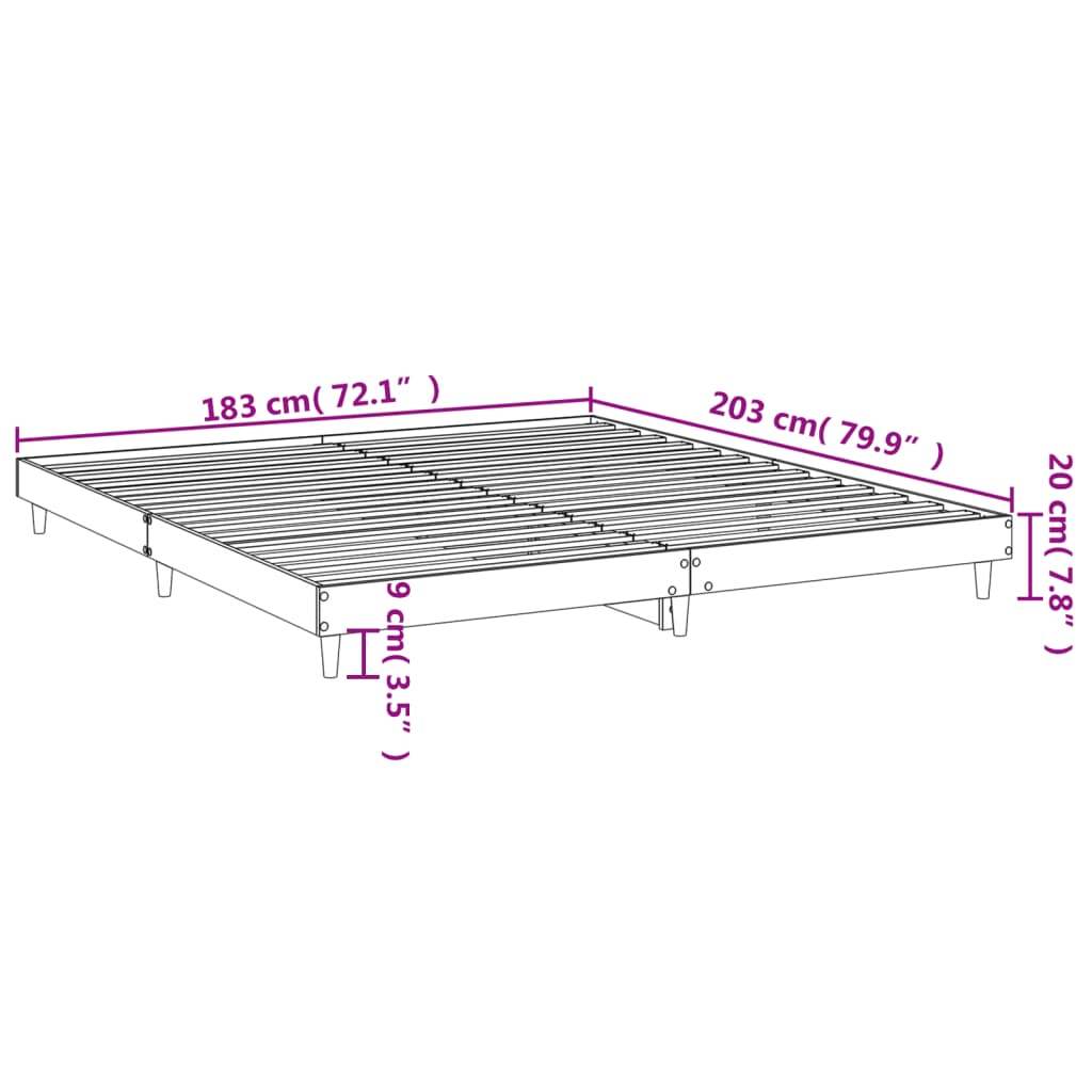 Bed Frame Without Mattress 183X203 Cm King Engineered Wood