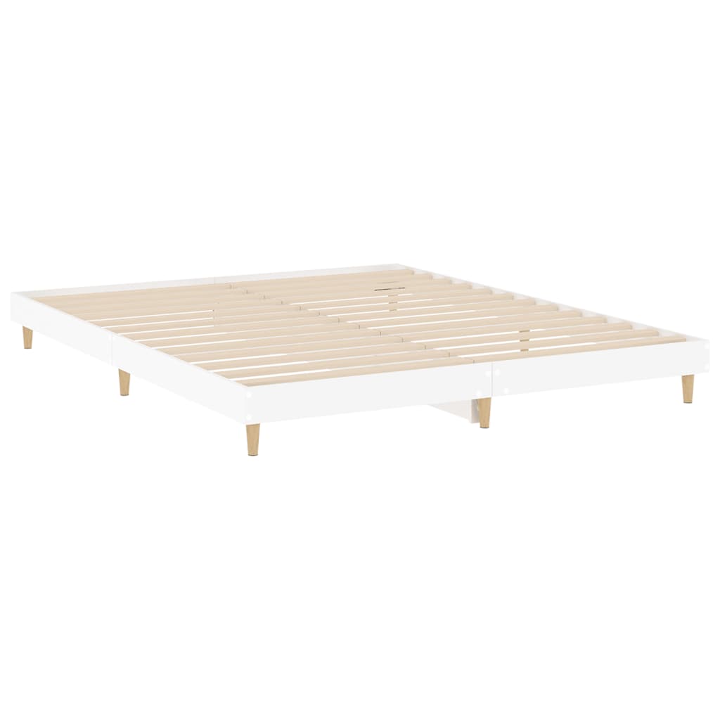 Bed Frame Without Mattress White 150X200 Cm Engineered Wood
