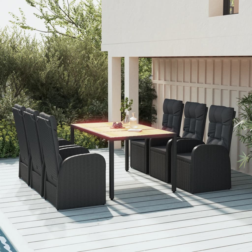 5 Piece Garden Dining Set With Cushions Grey Poly Rattan