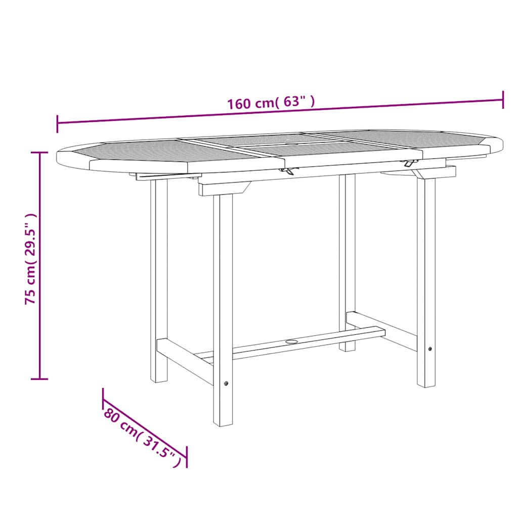 Extending Garden Table 110- Solid Wood Teak