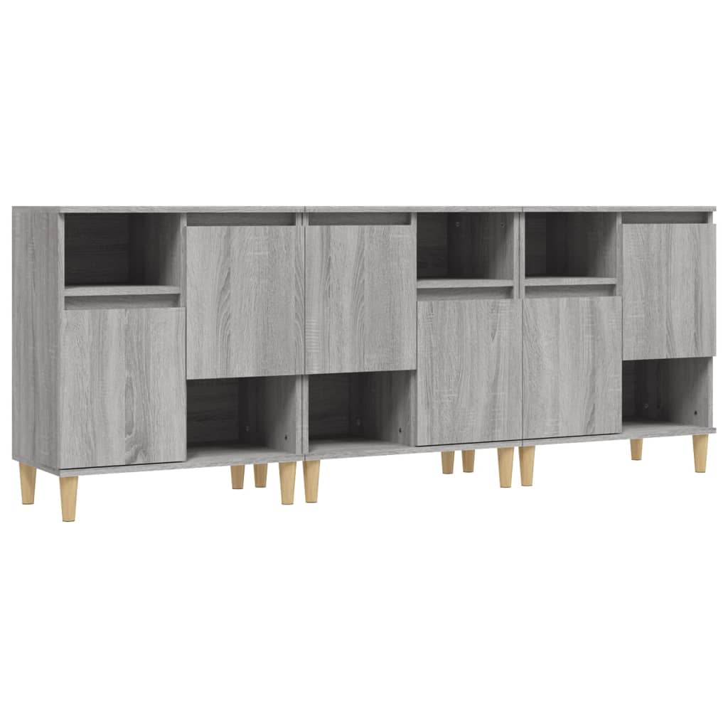 Sideboards 3 Pcs 60X35X70 Cm Engineered Wood