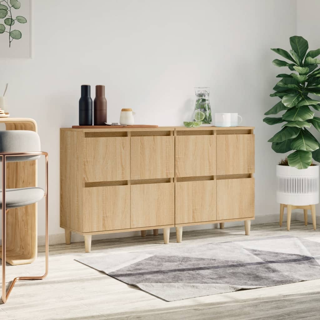 Sideboards 2 Pcs 60X35X70 Cm Engineered Wood