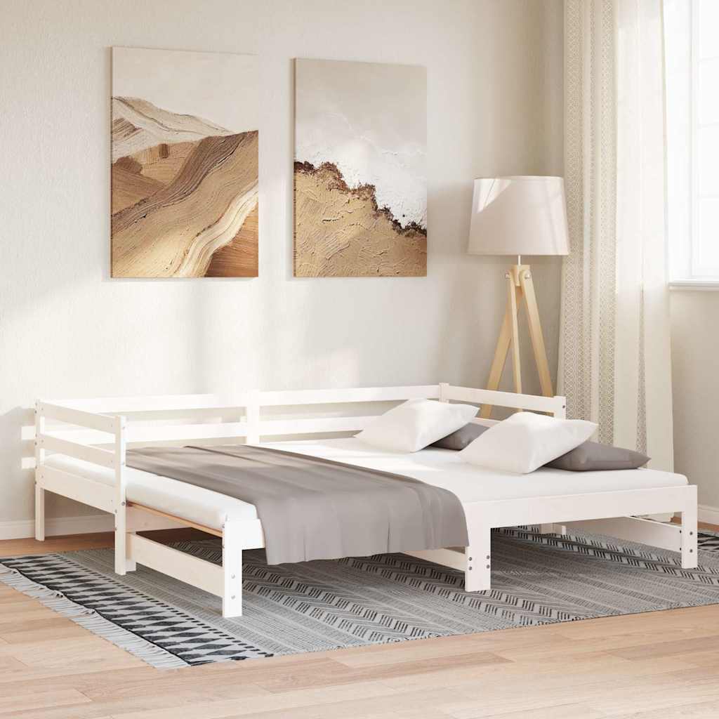 Pull-Out Day Bed Without Mattress White 2X(90X190) Cm