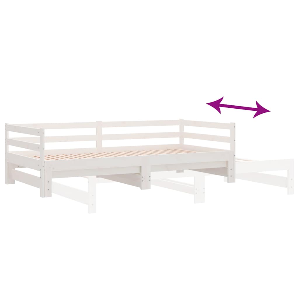 Pull-Out Day Bed Without Mattress White 2X(90X190) Cm