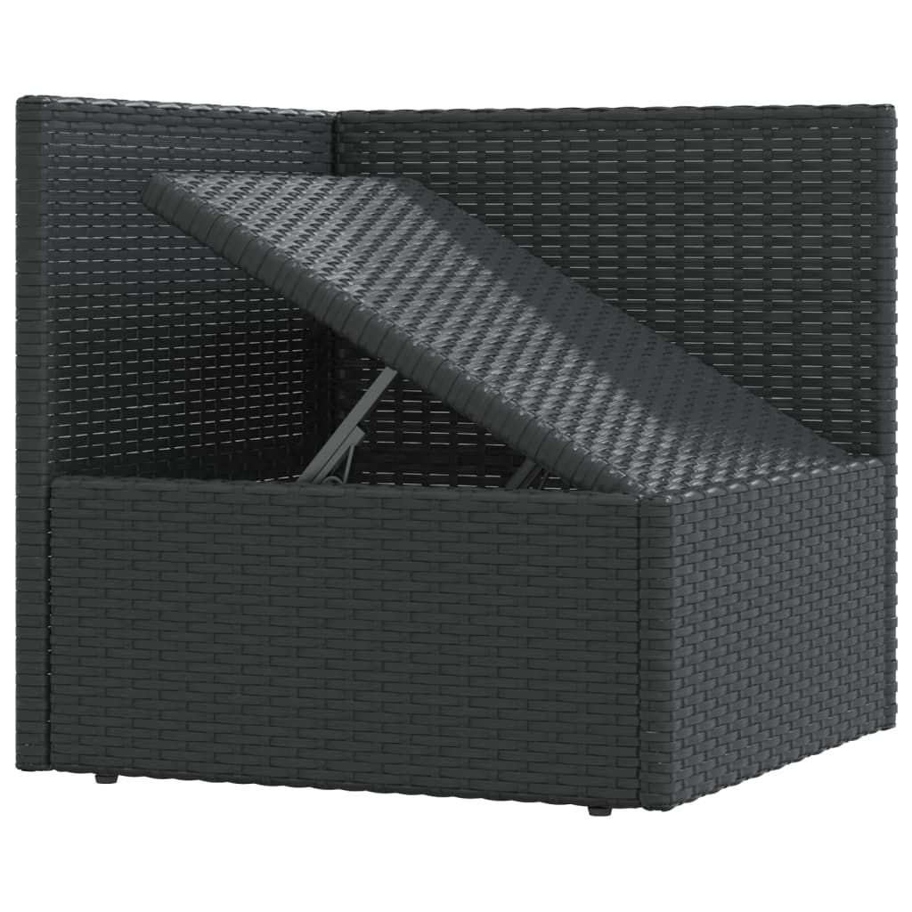 4 Piece Garden Lounge Set With Cushions Black Poly Rattan