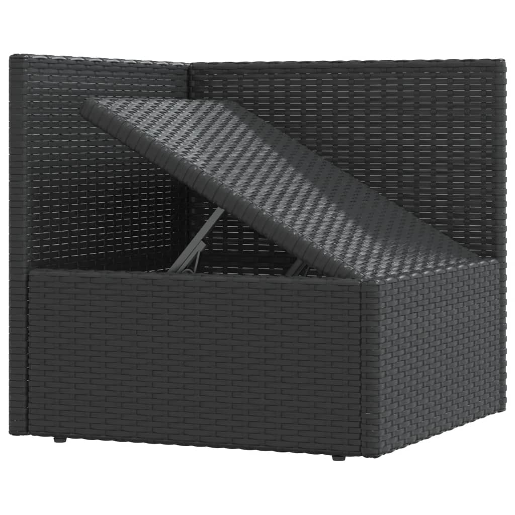 8 Piece Garden Lounge Set With Cushions Black Poly Rattan