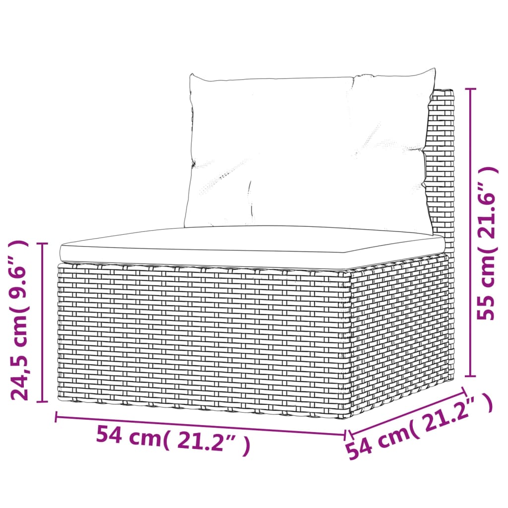 5 Piece Garden Lounge Set With Cushions Grey Poly Rattan