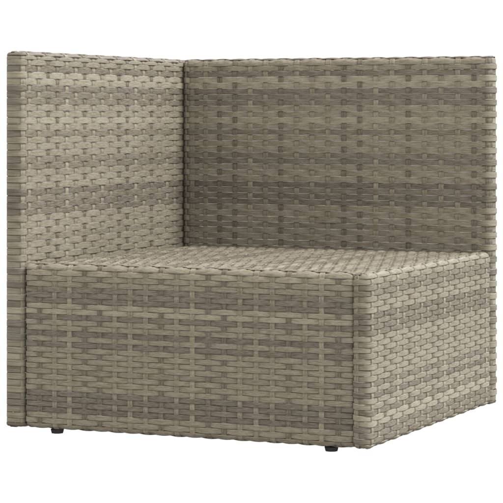 5 Piece Garden Lounge Set With Cushions Grey Poly Rattan