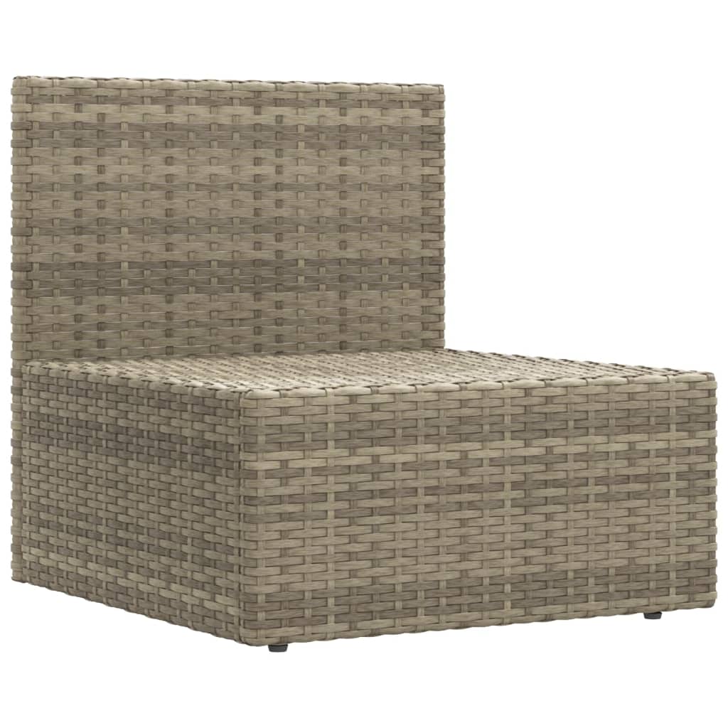5 Piece Garden Lounge Set With Cushions Grey Poly Rattan