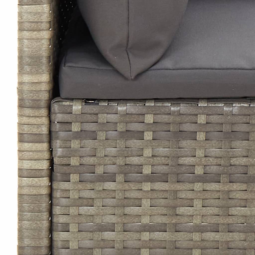 6 Piece Garden Lounge Set With Cushions Grey Poly Rattan