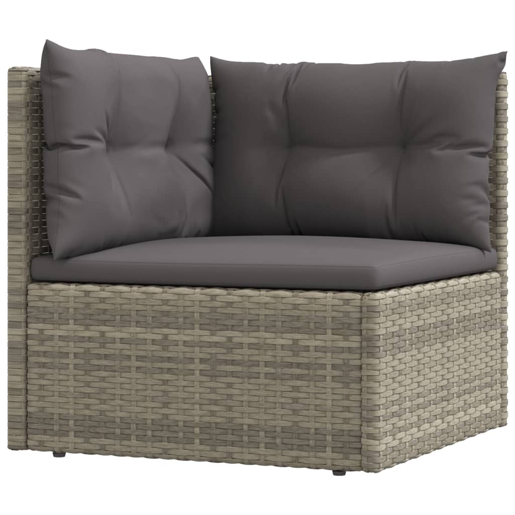 10 Piece Garden Lounge Set With Cushions Grey Poly Rattan