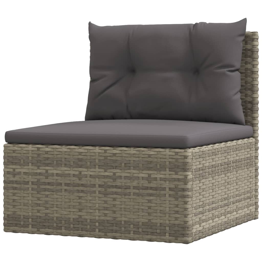 10 Piece Garden Lounge Set With Cushions Grey Poly Rattan