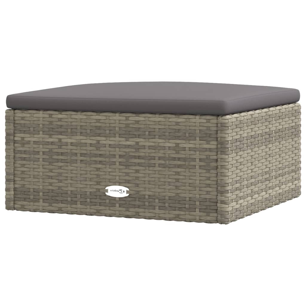 10 Piece Garden Lounge Set With Cushions Grey Poly Rattan