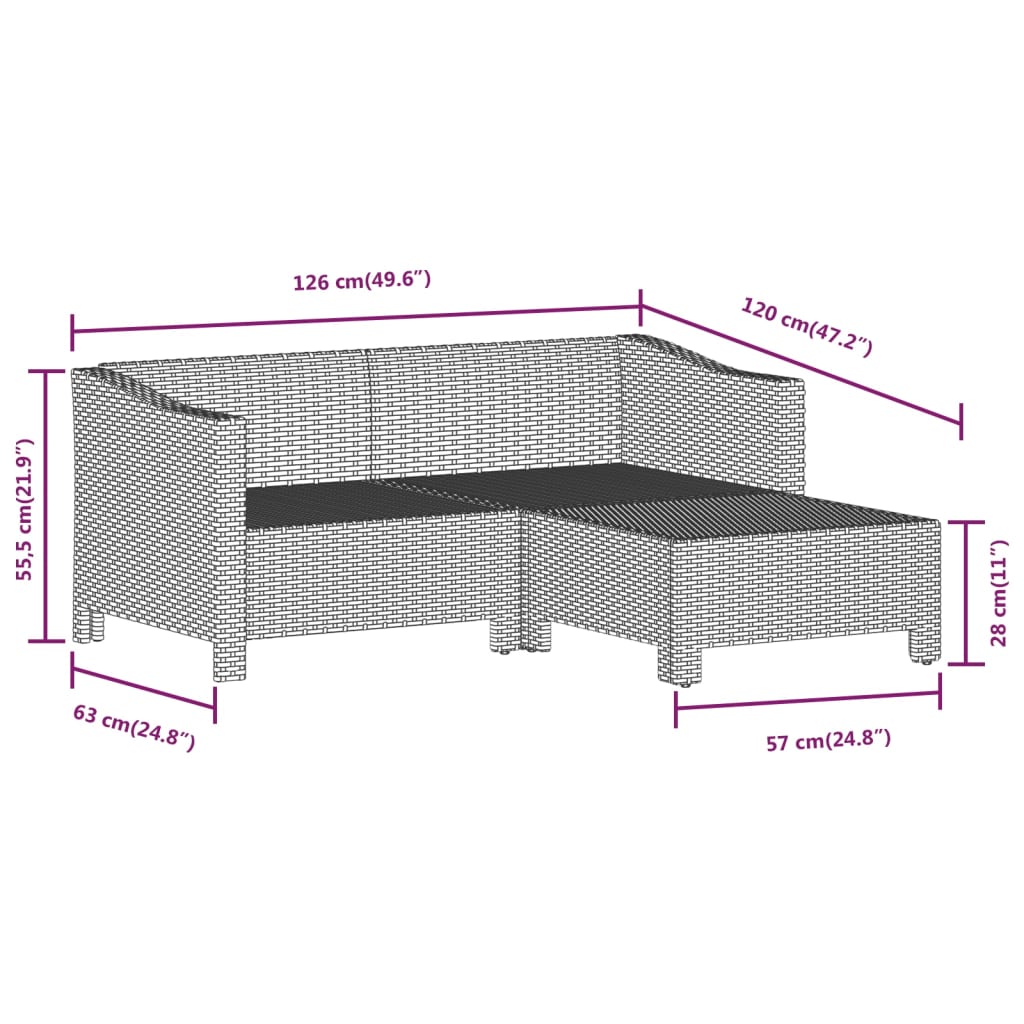 5 Piece Garden Lounge Set With Cushions Grey Poly Rattan
