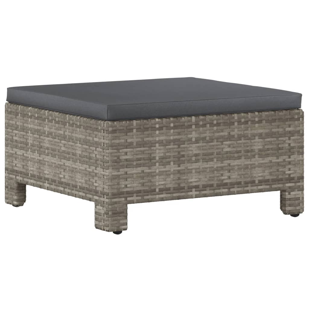 8 Piece Garden Lounge Set With Cushions Grey Poly Rattan