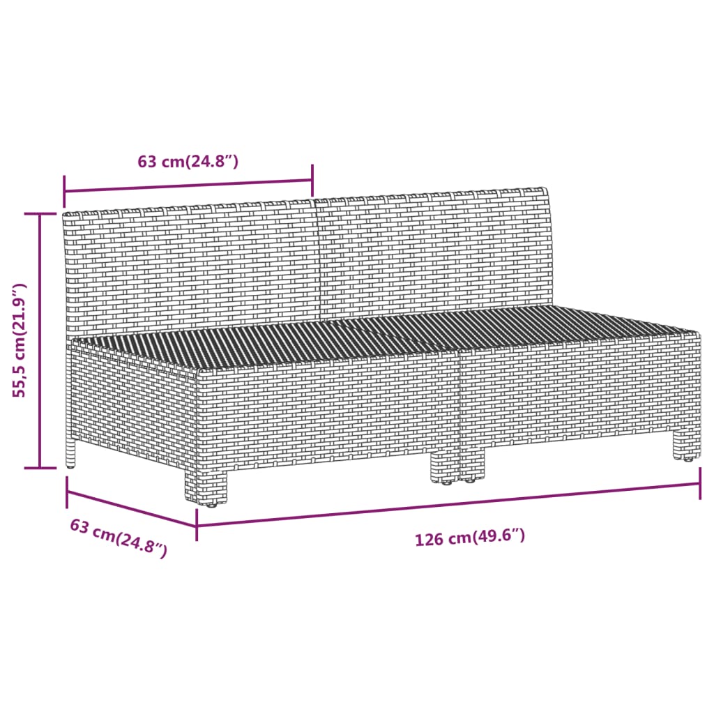 8 Piece Garden Lounge Set With Cushions Grey Poly Rattan