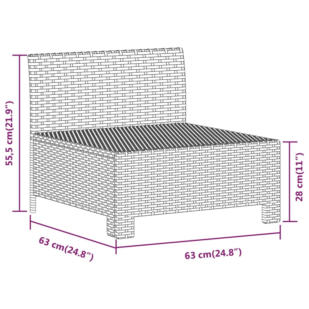 7 Piece Garden Lounge Set With Cushions Grey Poly Rattan
