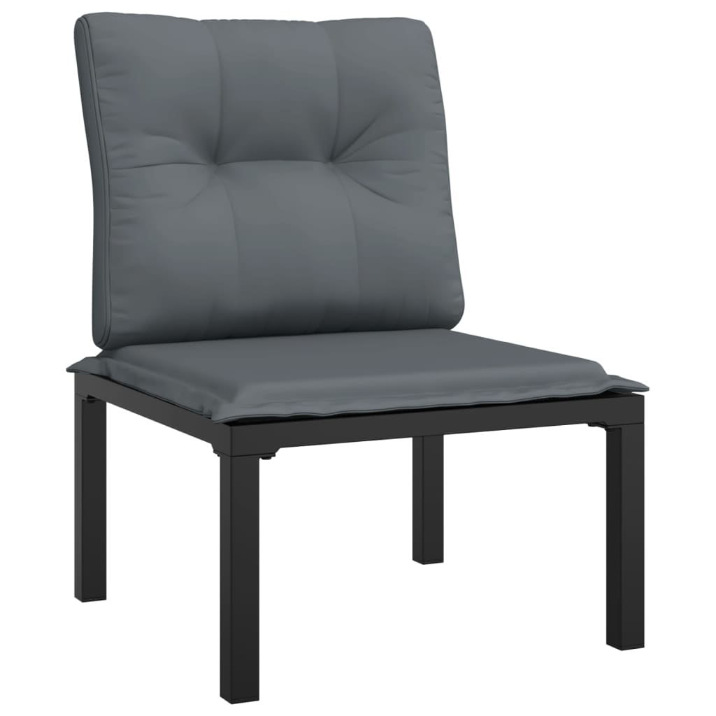 5 Piece Garden Lounge Set Black And Grey Poly Rattan