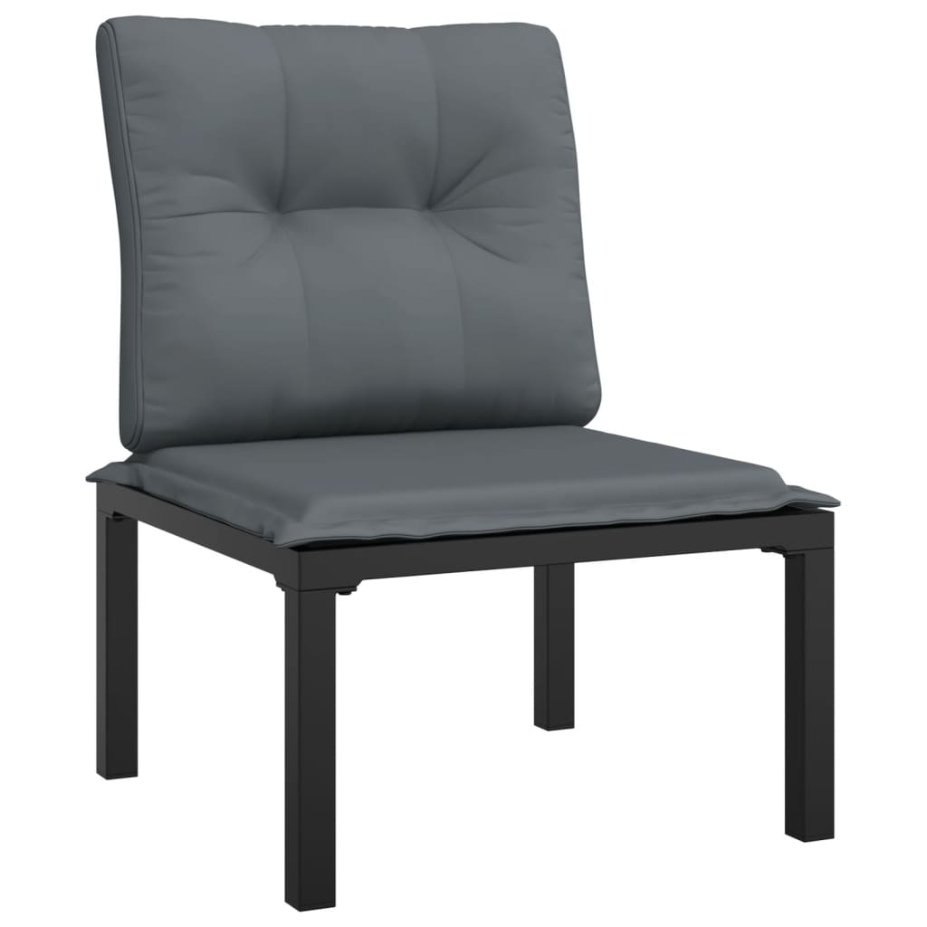 7 Piece Garden Lounge Set Black And Grey Poly Rattan